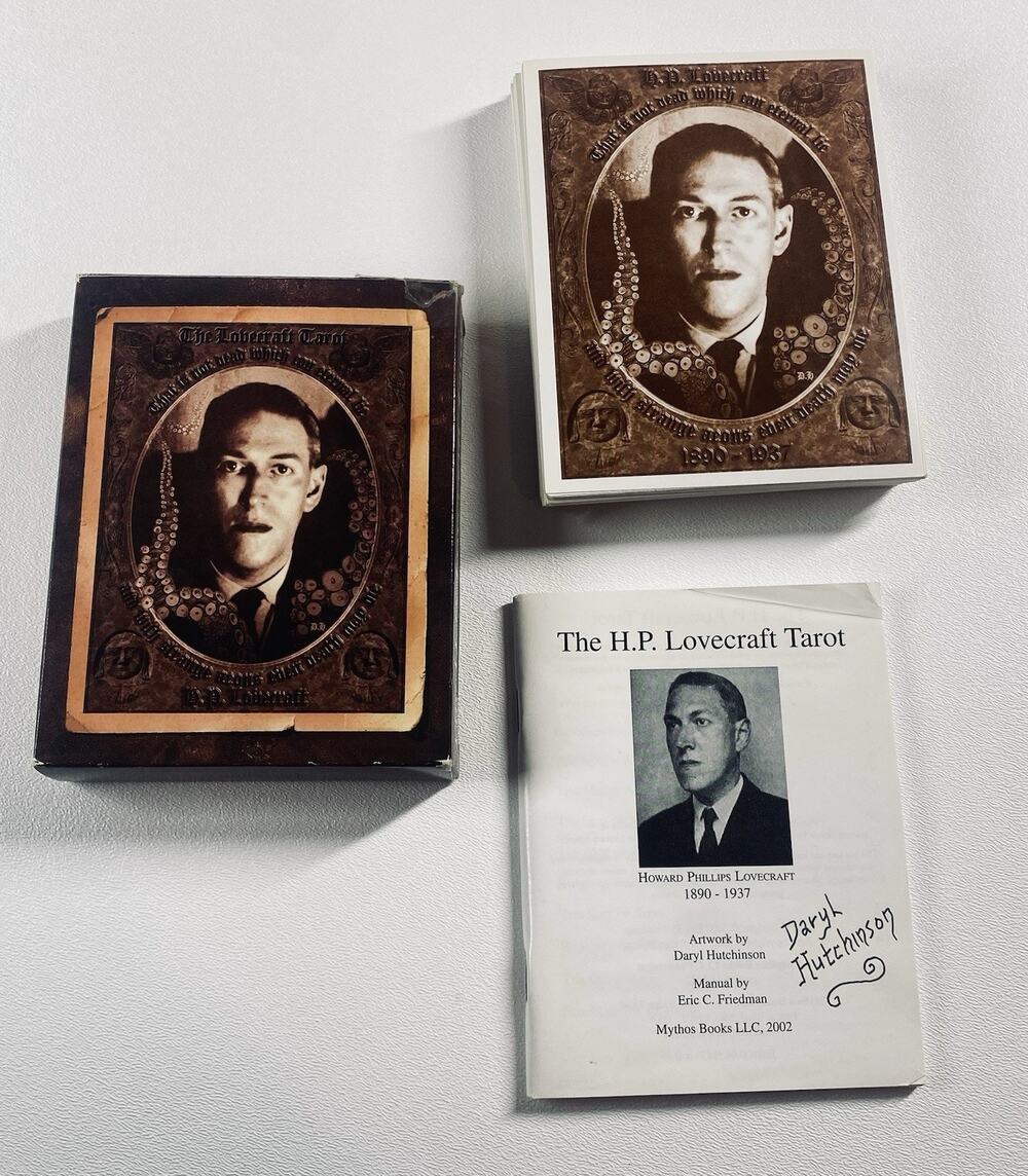 H.P. Lovecraft Tarot- Vintage Cards & Book autographed by Daryl Hutchinson RARE